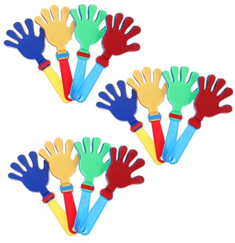 Happyyami 12pcs Plastic Hand Clappers Noisemakers Toys for Year Old Boys Fidget Toys for Boys and Girls Party Favors Party Bag Fillers