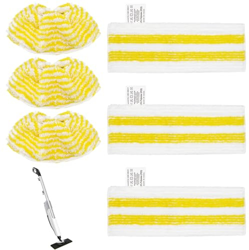 6Pcs Microfibre Steam Cleaner Pads Steam Mop Accessories, Washable and Reusable Microfibre Floor Cloth for Karcher Easyfix SC 1, SC 2, SC 3, SC 4, SC 5 Steam Cleaners