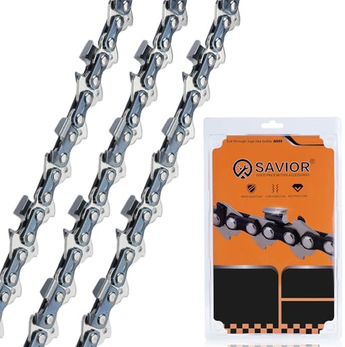 SAVIOR Sägeketten .325 1,3 mm 72 TG für 45 cm Schwert, Vollmeißel kette Kompatibel mit Husqvarna Dolmar (3 Stück)