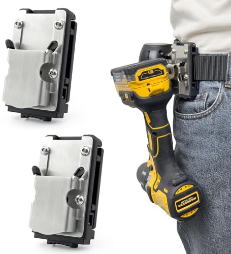otuiam Porta Herramientas para Cinturón - Portaherramientas Soporte Clips de Acero Inoxidable 304, Ganchos para Taladro Inalámbrico, Destornillador de Impacto, Clavadora, Cinta Métrica