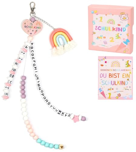 EOAMGO Schultüte Füllung für Einschulung Mädchen Jungen, Schulkind 2025 Schulanfang Mädchen Junge, Einschulung Geschenk Schultüte Inhalt Rechenkette, Geschenk Schulanfang (Rosa)