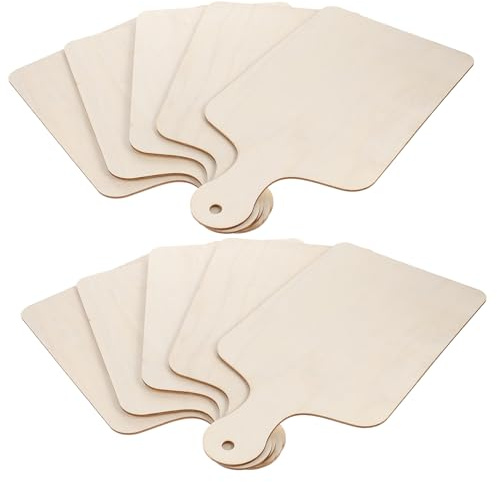 EPIGEIST 10 pièces Lot de Planches à Découper Bois Brut Rectangulaires Surface Lisse et Bords Arrondis Planches Personnalisables pour Cuisine et Bricolage Décoratif
