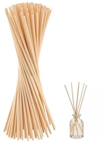 Admygo 100pcs Reed Diffuser Sticks, 7.8 Inch Rattan Wood Sticks, Diffuser Refills, Thick Room Diffuser Sticks for Essential Oil, Fibre Reeds for Diffusers, Replacements for Home, Office (Natural)