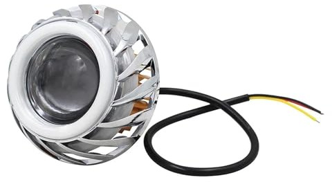 LKRGBXA Faro Del Motociclo 1 Set Faro Per Moto LED Lente Per Proiettore Dual Halo Angel Devil Eye Spot Light Luci Per Motocicleta