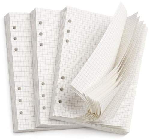 240 Blätter Ringbucheinlagen A5 Kariert, Nachfüllpapier 6 loch, Nachfülleinlagen Notizpapier, Refill Paper für Notizbuch Tagebuch Planer Terminkalender