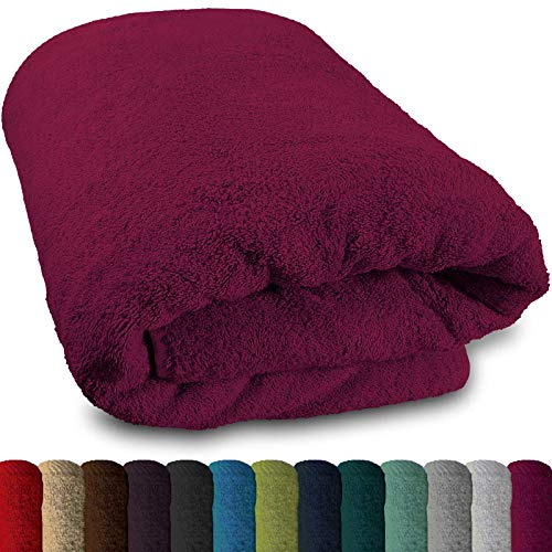Lanudo® XXL Sauna-Handtuch 600g/m² Pure Luxus Line mit Bordüre.100% feinste Baumwolle, 80x200 cm (Pink)