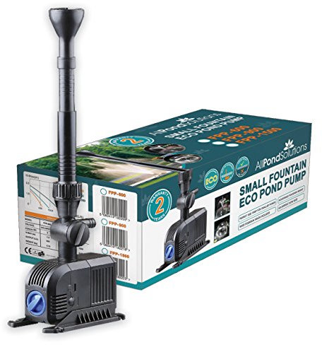 AllPondSolutions FPP-2000 Fountain Pond Pump Submersible with Fountain Attachment for Outdoor Garden, 2000 Litre/Hour Flow Rate