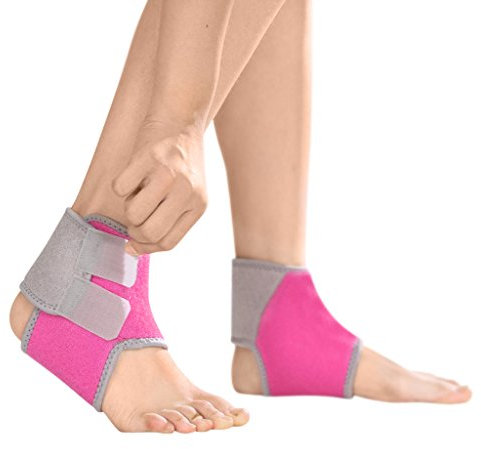 Qchomee 1Paar Knöchelbandage Mädchen Jungen Fußbandage Knöchel Fußgelenkstütze mit Klettverschluss stützt beim Sport Atmungsaktive Schutzfunktion Kompressionssocken Schmerzlinderung Blutzirkulation