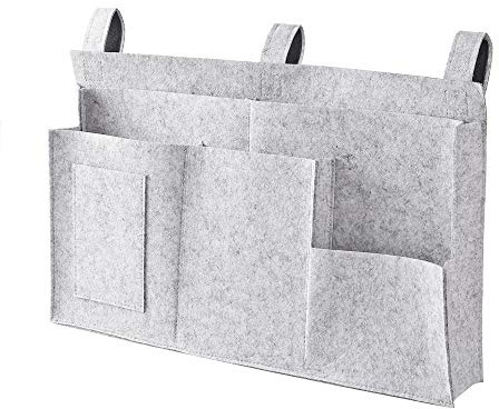 EBETA E Filz Betttasche Bett Organizer Hochbett Aufbewahrungstasche für Buch, Magazin, Handy, Kopfhörer
