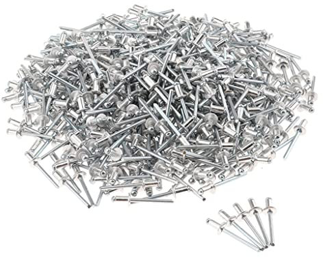 Rivetti ciechi in acciaio inox rivetti ciechi rivetti di fissaggio chiodi diametro 2,4 mm 1000 pezzi (2,4 x 8 mm)