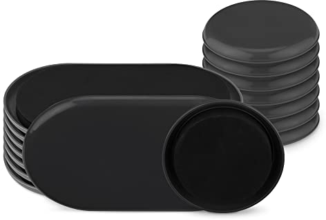 Navaris Deslizadores para muebles en moqueta - Set 16x almohadilla ovalada de goma EVA y plástico para mover sillas mueble mesa - Pads ovalados