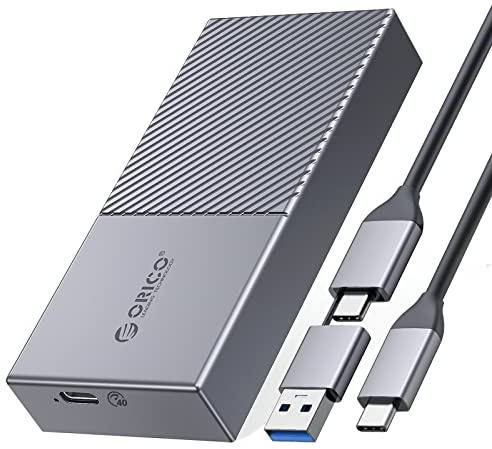 NVMe Gehäuse 40Gbps für Thunderbolt 3/4, USB 3.2/3.1/3.0/2.0, USB-C, ORICO M.2 NVMe-Gehäuse für PCIe 2280 M-Key (B+M Key) SSD, Aluminium M2 SSD Adapter bis zu 2800 MB/s- M208GY