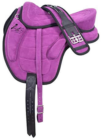WILD RACE Baumlose freemax Vollwildleder-Sättel Größen/Treeless freemax Fully Suede Saddle (12, (Purple)
