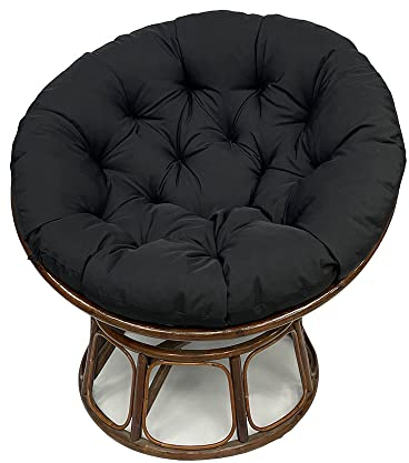 Morbuy Papasansessel Kissen Sitzauflage, Wasserdicht Rundes Dicke Stuhlkissen Bequem & Weich Sitzkissen Hängesessel für Indoor Outdoor Garten Stuhlauflage (80x80CM,schwarz)