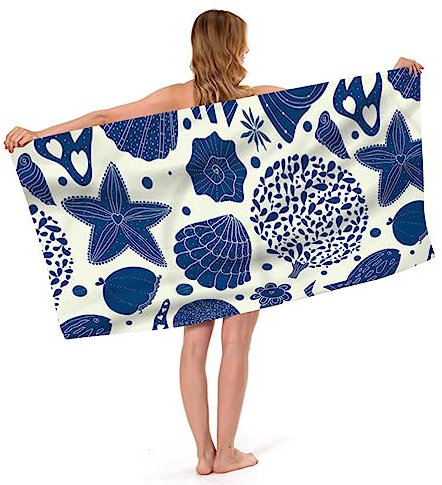 CINGHIA Toalla Playa Grande Microfibra, 75 x 150 cm, Azul, Secado Rápido