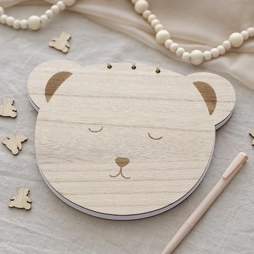 Ginger Ray Teddy Bear Shaped Baby Shower Guest Book with 32 Blank Pages