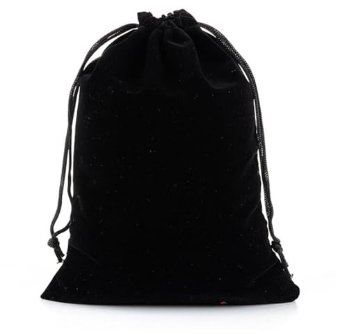 Hrlace 10 sacchetti in velluto nero, portatili, con coulisse, per matrimoni, feste, Natale, gioielli, confezioni regalo, 15 x 20 cm