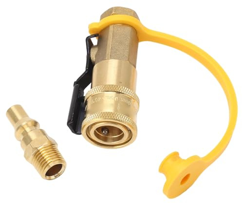 Yctze Gas Pipe, Gas Quick Connect Fittings 1/4 Inch Quick Connect Fittings Quick Connect Hose Fittings Quick Connect Hose Fittings Gas Quick Release Adapter with Shut Off Valve