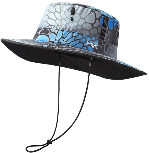 BASSDASH Sonnenhut Fischerhut Sommerhut UPF 50+ wasserabweisender mit laserperforiertem Netz verstellbar Herren Damen Angeln Wandern