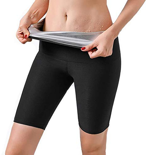 Ghzste Sauna Sweat Shapewear Leggings Pants Boxing Workout Suit 2 in 1 Women Sauna Pants Shaper Sweatsuit Exercise Fitness Gym for Workout (M)
