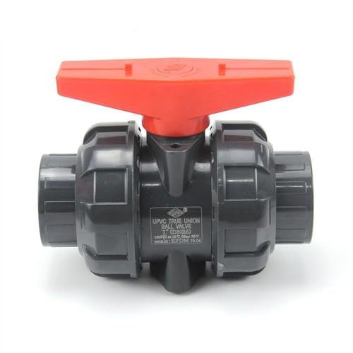 FSBNMNXPQ 1Pcs Inner Dia.20~50mm PVC Ball Valve Aquarium Garden Home Water Supply Pipe Connector Fish Tank Tube Fittings 2 Way Valve(Inner 25mm (DN20))