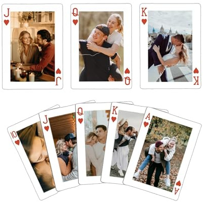 LongGenius Benutzerdefinierte Fotografie-Spielkarten, benutzerdefiniertes Deck von Spielkarten, Paar-Souvenir, benutzerdefinierte Spielkarten Bulk