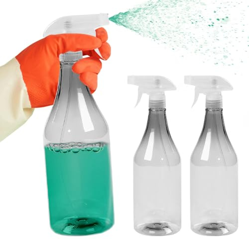 BARGAINS-GALORE Pack Of 2 Spray Bottle with Adjustable Trigger 1 Litre - Misting and Full Spray Modes | Ideal for Home Cleaning, Windows, and DIY Cleaning Solutions