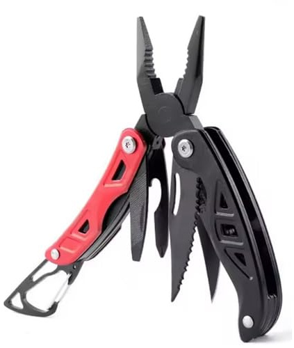 pince multifonction 10-en-1 avec verrouillage de sécurité et étui en nylon- ergonomique-mousqueton d'accroche-multitool-couteau pliant-camping-Pince Multifonction Inoxydable-multitool- idée cadeau
