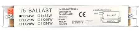 Reattori for lampade fluorescenti con alimentatore elettronico T5 ad ampia tensione 220-240 V 1 pezzo