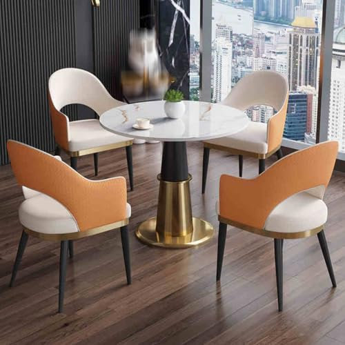 Professionelles Konferenzraumtisch-Set mit 4 Stühlen Büro Besprechungstisch für Empfangsküche oder Esszimmer, rundes Design für kleine Räume