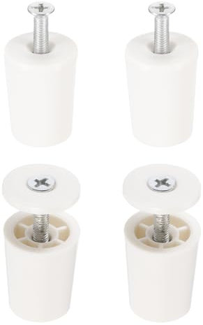 QUARKZMAN 4Pz Ferma Tapparelle plastica resistente da 28 mm, Tappi D'Arresto Tappo di Arresto per Tapparella in Plastica con Rondelle e Viti per Tapparelle Stecche per Tapparelle, Bianco