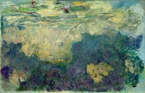 RZHRHJES Ölgemälde Wandbilder Abstrakte Leinwand Kunst Wandkunst Bild Druck Seerosen Von Claude Monet Kunst Leinwand Poster für Wanddekoration 60x90cm