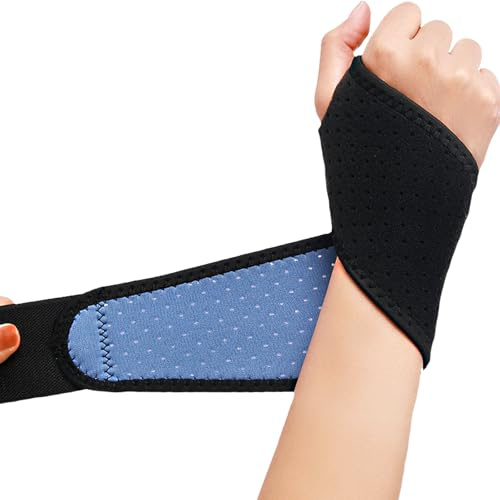 Jorun 2 Pcs Wrist Supports Black Wrist Brace Left Right Hand Adjustable Compression - Soft Breathable Wrist Straps Support - for Pain Relief, Sports,Work Men and Women Wrist Bandage