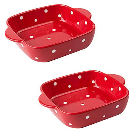 Teglia da forno rettangolare in ceramica con manico, ideale per lasagne e casseruole, 22 x 13 x 4,5 cm, capacità 550 ml