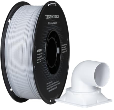 TINMORRY ABS-Filament 1,75 mm, ABS (Pro) 3D-Drucker-Filament 1 kg, gute Hitzebeständigkeit, stark & langlebig, Maßgenauigkeit ± 0,03 mm, Kaltweiß