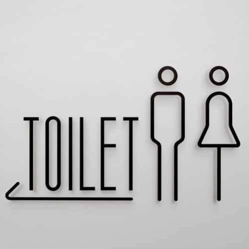 Elegante cartello per WC da parete, in acrilico, per gli ospiti (C)
