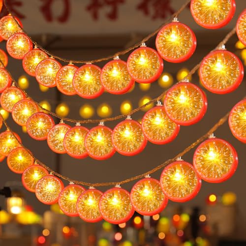 YeahBoom Catena Luminosa,1.5M 10 LED Limone Decor String Lights,Limone Ghirlanda Lampada,Fetta Di Limone Catene Luminose,per Compleanno Matrimonio Festa Halloween Natale Decorativ