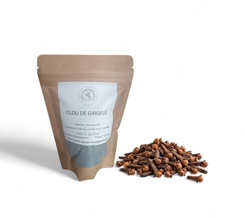 Clous de Girofle entier - 100 grs - Madagascar - Epice Naturelle Premium - Arome Intense pour Infusion, Cuisine et Patisserie