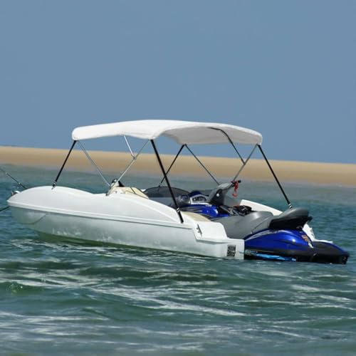 Vopese Toldo Bimini para Barco: Protección UV y Agua, 3 Arcos, 170-182 cm, Blanco, Aluminio, Acero Inoxidable