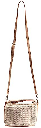 Qeunrtiy Damen Stroh UmhäNgetasche Tasche für Bohemien Kleines Stricken Sommer GeldböRse und Handtasche Urlaub Eimer Strand Tasche