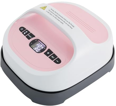 Caskunbsy 540W Heizpresse,Hand-Heißpressmaschine mit Digitaldisplay - 21x24cm Heizplatte,32-482°F einstellbar - Für T-Shirts/Taschen/Puzzles(Rosa)