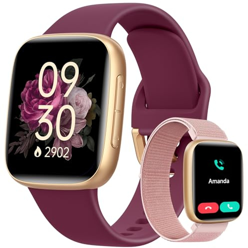 Montre Connectée Femme, Écran Amoled 1,85 Smartwatch for Women pour Samsung iPhone Android, Women's Watch 5 ATM 120+ Modes Sportifs Moniteur de Sommeil/Fréquence Cardiaque/Podometre/Calories