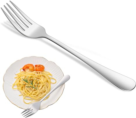 12-Piece Dinner Forks Set,Stainless Steel 8 Inches Silverware Main Forks Set,Mirror Polishing Table Fork for Kitchen and Restaurant,Dishwasher Safe Fork