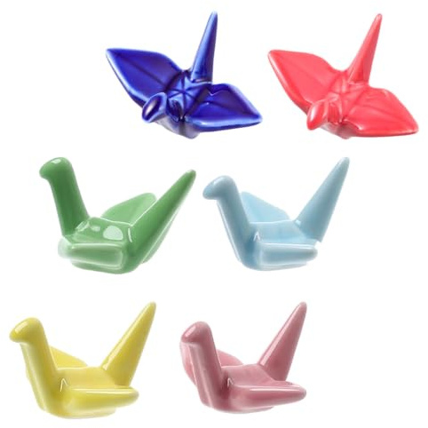 HINTRMENT Repose Baguettes Japonaises en Céramique Élégante en Papier Lot de 6 Support Chic pour Baguettes, Couteaux et Fourchettes, pour Décoration de Table