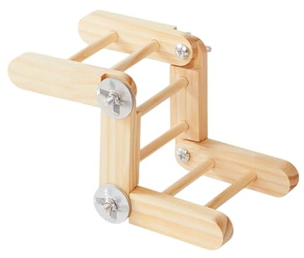 Vogelleiter,Natürliches Holz Verstellbares Kauspiel,Haustiervogel Spielzeug - Für Sittiche Hühner Vogelkäfig Innnen Außen Balkon Garten