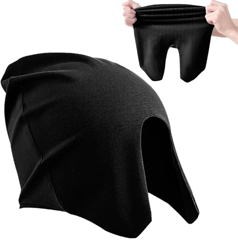 Gorro de con bloqueo de luz con cubierta para los ojos, cubierta para la cabeza para hombre, forro polar térmico, resistente al viento, transpirable y cómodo, para viajes, hotel, siesta