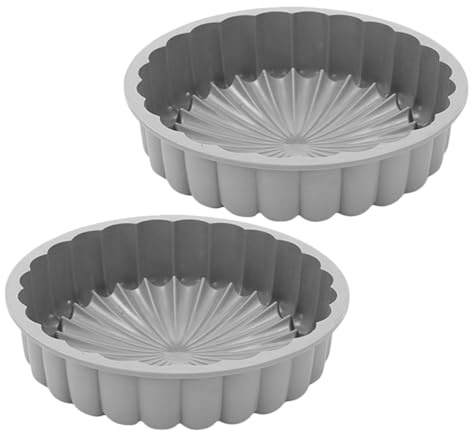 Alasum Set 2 Stampi per Torte in Silicone Alimentare, Resistente ad Alte Temperature, Forma Rotonda a Petalo, Antiaderente, per Cheesecake e Dolci da Forno