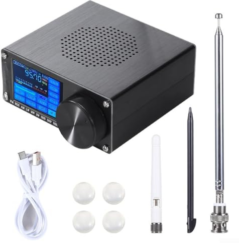 Radio a onde corte, ricevitore radio touchscreen, banda completa FM AM LW per MW SW SSB, per riduzione del rumore DSP, RDS stereo, corpo in metallo per gli appassionati