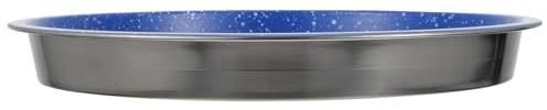 HOMOBABE Molde para Pizza de Acero Inoxidable Resistente Conducción Uniforme de Calor, Placa Redonda para Hornear en Horno Doméstico, Diseño Elegante Azul