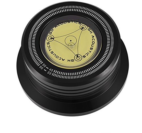 VBESTLIFE Plattenspieler Stabilisator,50Hz Plattenspieler Disc Record Gewicht Stabilisator Clamp mit Wasserwaage für LP Record Player(Schwarz)